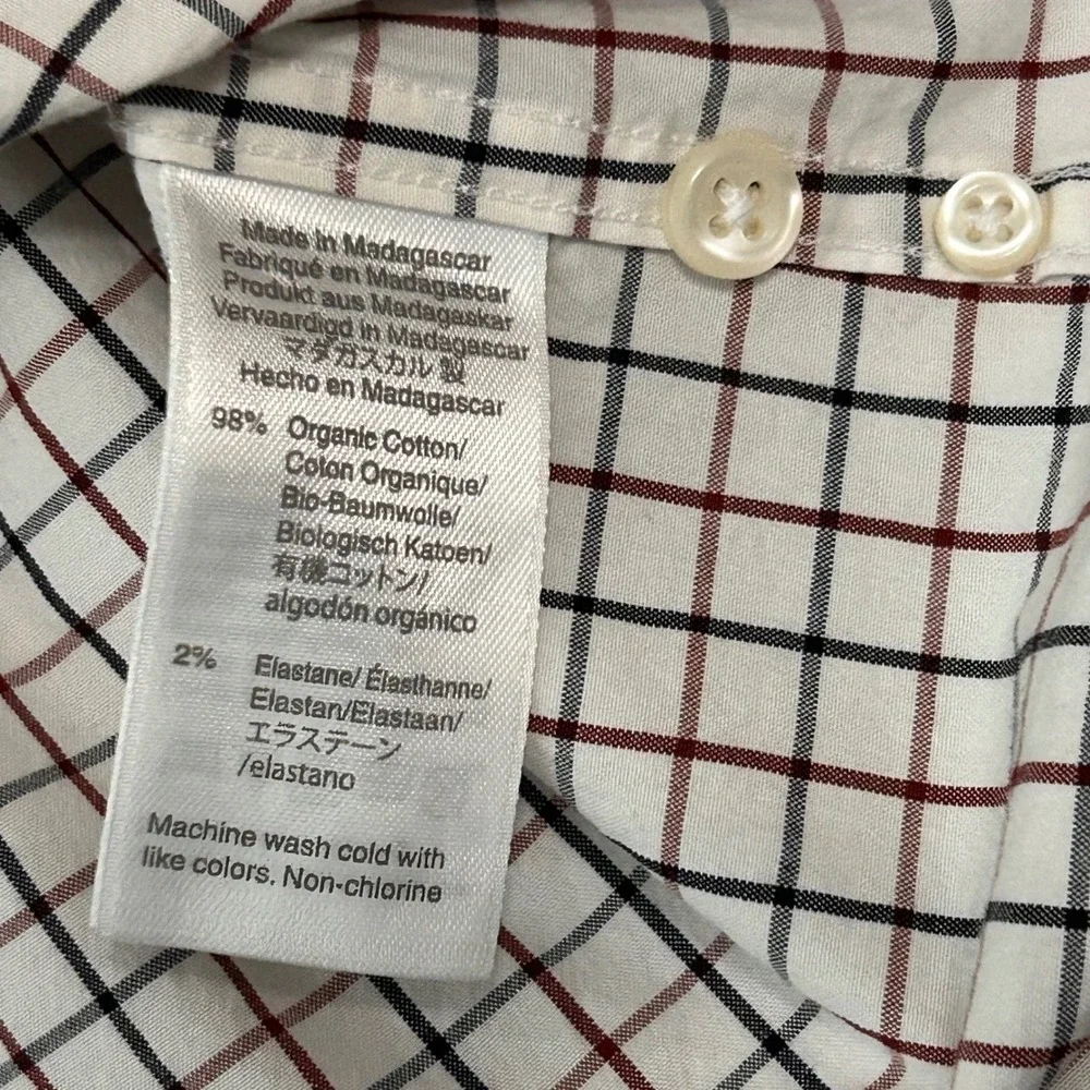 J‎ Crew Slim Fit Organic Cotton Stretch Button Down Shirt Mens Medium Checkered